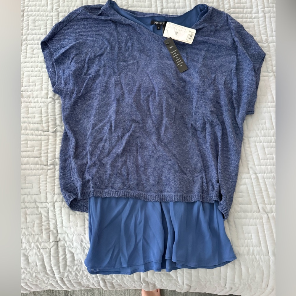 NIC+ZOE Blue Knit Top